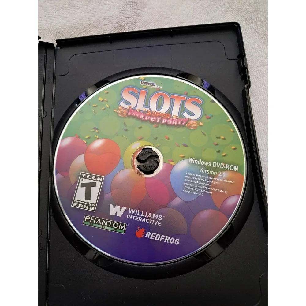 WMS Slots Super Jackpot Party PC DVD 15 Games Kronos Buffalo Spirit Version 2.0